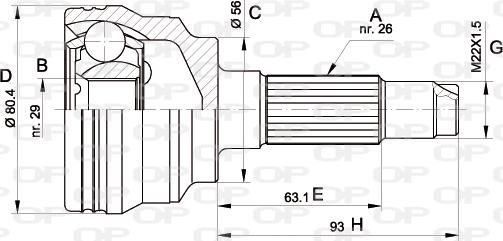 Open Parts CVJ5554.10 - Birləşmə dəsti, ötürücü val furqanavto.az