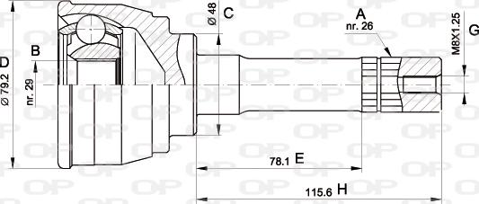 Open Parts CVJ5568.10 - Birləşmə dəsti, ötürücü val furqanavto.az