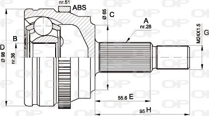 Open Parts CVJ5501.10 - Birləşmə dəsti, ötürücü val furqanavto.az