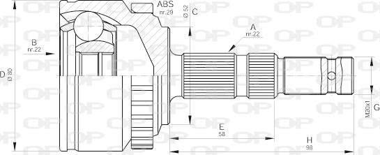 Open Parts CVJ5519.10 - Birləşmə dəsti, ötürücü val furqanavto.az