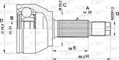 Open Parts CVJ5514.10 - Birləşmə dəsti, ötürücü val furqanavto.az