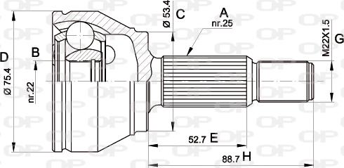 Open Parts CVJ5515.10 - Birləşmə dəsti, ötürücü val furqanavto.az