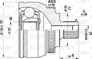 Open Parts CVJ5516.10 - Birləşmə dəsti, ötürücü val furqanavto.az