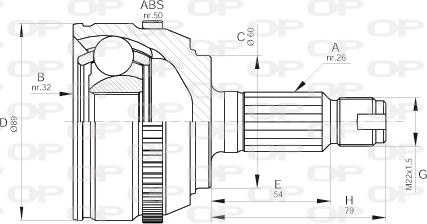 Open Parts CVJ5512.10 - Birləşmə dəsti, ötürücü val furqanavto.az