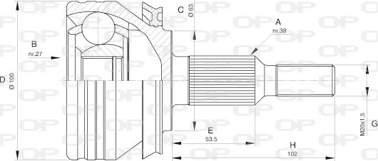 Open Parts CVJ5581.10 - Birləşmə dəsti, ötürücü val furqanavto.az