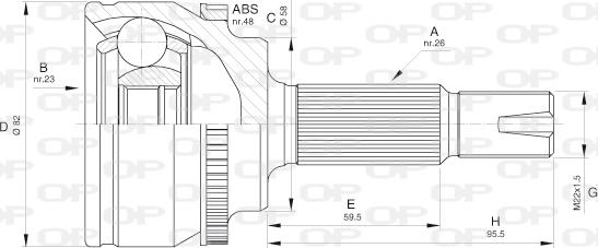 Open Parts CVJ5588.10 - Birləşmə dəsti, ötürücü val furqanavto.az