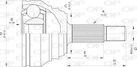 Open Parts CVJ5539.10 - Birləşmə dəsti, ötürücü val furqanavto.az