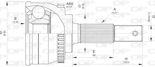 Open Parts CVJ5522.10 - Birləşmə dəsti, ötürücü val furqanavto.az