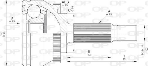 Open Parts CVJ5575.10 - Birləşmə dəsti, ötürücü val furqanavto.az