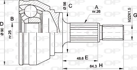 Open Parts CVJ5576.10 - Birləşmə dəsti, ötürücü val furqanavto.az