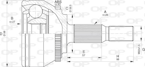 Open Parts CVJ5573.10 - Birləşmə dəsti, ötürücü val furqanavto.az