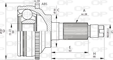 Open Parts CVJ5696.10 - Birləşmə dəsti, ötürücü val furqanavto.az