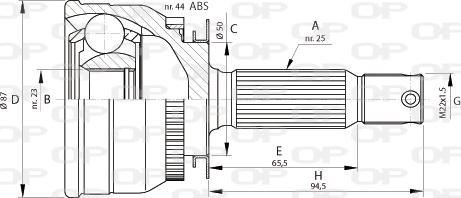 Open Parts CVJ5691.10 - Birləşmə dəsti, ötürücü val furqanavto.az