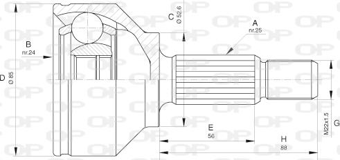 Open Parts CVJ5644.10 - Birləşmə dəsti, ötürücü val furqanavto.az