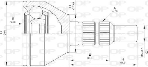 Open Parts CVJ5641.10 - Birləşmə dəsti, ötürücü val furqanavto.az