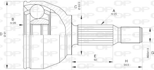 Open Parts CVJ5654.10 - Birləşmə dəsti, ötürücü val furqanavto.az