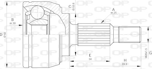 Open Parts CVJ5650.10 - Birləşmə dəsti, ötürücü val furqanavto.az