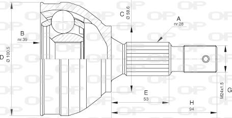 Open Parts CVJ5653.10 - Birləşmə dəsti, ötürücü val furqanavto.az