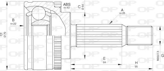 Open Parts CVJ5661.10 - Birləşmə dəsti, ötürücü val furqanavto.az