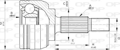 Open Parts CVJ5662.10 - Birləşmə dəsti, ötürücü val furqanavto.az