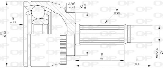 Open Parts CVJ5601.10 - Birləşmə dəsti, ötürücü val furqanavto.az