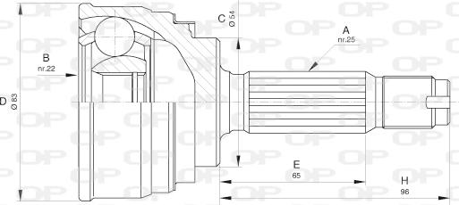 Open Parts CVJ5608.10 - Birləşmə dəsti, ötürücü val furqanavto.az