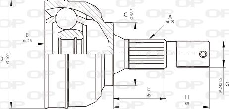 Open Parts CVJ5680.10 - Birləşmə dəsti, ötürücü val furqanavto.az