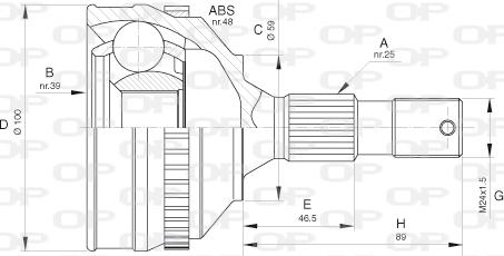 Open Parts CVJ5635.10 - Birləşmə dəsti, ötürücü val furqanavto.az