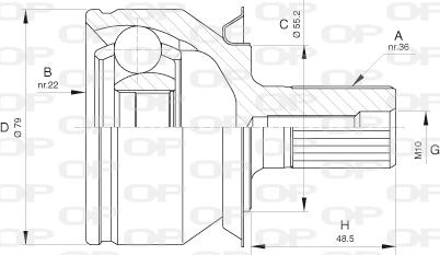 Open Parts CVJ5630.10 - Birləşmə dəsti, ötürücü val furqanavto.az