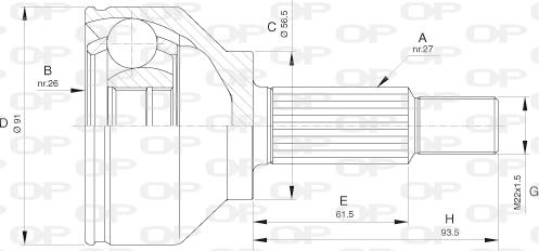 Open Parts CVJ5620.10 - Birləşmə dəsti, ötürücü val furqanavto.az