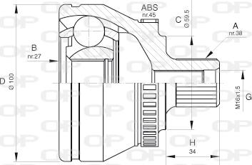 Open Parts CVJ5621.10 - Birləşmə dəsti, ötürücü val furqanavto.az