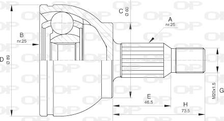 Open Parts CVJ5628.10 - Birləşmə dəsti, ötürücü val furqanavto.az