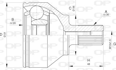 Open Parts CVJ5623.10 - Birləşmə dəsti, ötürücü val furqanavto.az