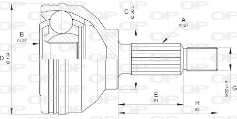 Open Parts CVJ5627.10 - Birləşmə dəsti, ötürücü val furqanavto.az