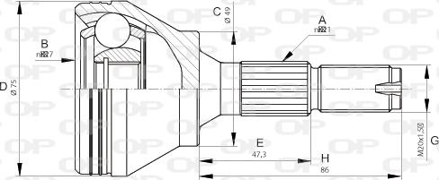 Open Parts CVJ5677.10 - Birləşmə dəsti, ötürücü val furqanavto.az