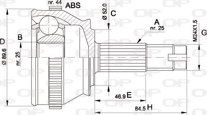 Open Parts CVJ5092.10 - Birləşmə dəsti, ötürücü val furqanavto.az