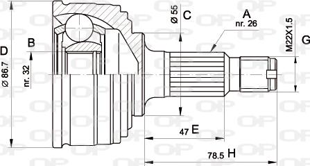 Open Parts CVJ5049.10 - Birləşmə dəsti, ötürücü val furqanavto.az
