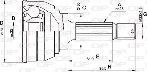 Open Parts CVJ5044.10 - Birləşmə dəsti, ötürücü val furqanavto.az