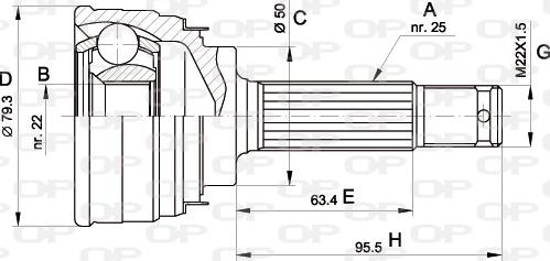 Open Parts CVJ5043.10 - Birləşmə dəsti, ötürücü val furqanavto.az