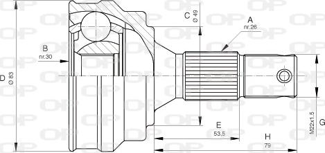 Open Parts CVJ5051.10 - Birləşmə dəsti, ötürücü val furqanavto.az