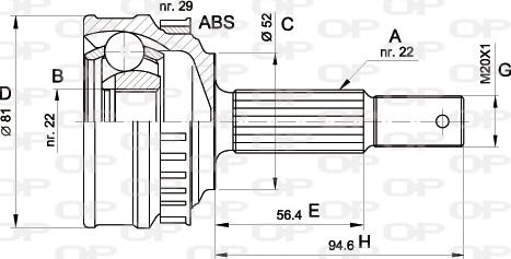 Open Parts CVJ5053.10 - Birləşmə dəsti, ötürücü val furqanavto.az