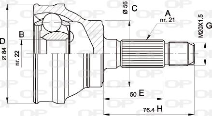 Open Parts CVJ5060.10 - Birləşmə dəsti, ötürücü val furqanavto.az