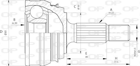 Open Parts CVJ5005.10 - Birləşmə dəsti, ötürücü val furqanavto.az