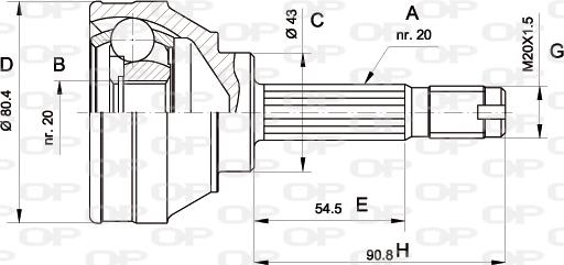 Open Parts CVJ5001.10 - Birləşmə dəsti, ötürücü val furqanavto.az