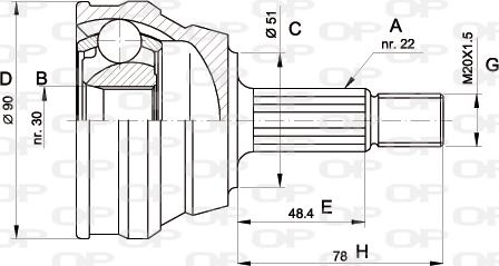 Open Parts CVJ5008.10 - Birləşmə dəsti, ötürücü val furqanavto.az