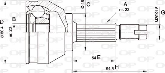 Open Parts CVJ5002.10 - Birləşmə dəsti, ötürücü val furqanavto.az