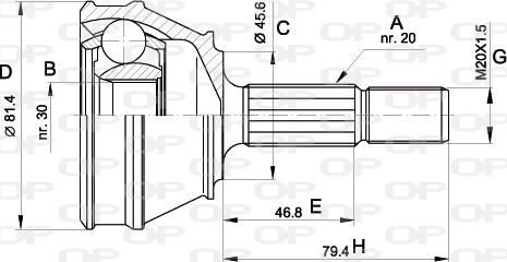 Open Parts CVJ5030.10 - Birləşmə dəsti, ötürücü val furqanavto.az