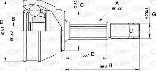 Open Parts CVJ5025.10 - Birləşmə dəsti, ötürücü val furqanavto.az
