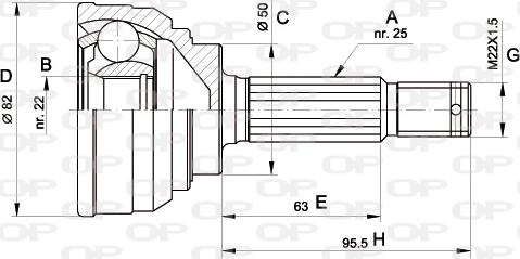 Open Parts CVJ5022.10 - Birləşmə dəsti, ötürücü val furqanavto.az