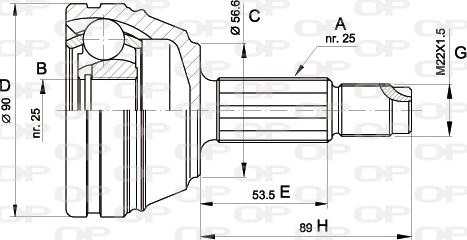 Open Parts CVJ5198.10 - Birləşmə dəsti, ötürücü val furqanavto.az